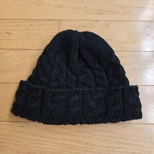 Obey | monochrome black chunky knit fitted beanie